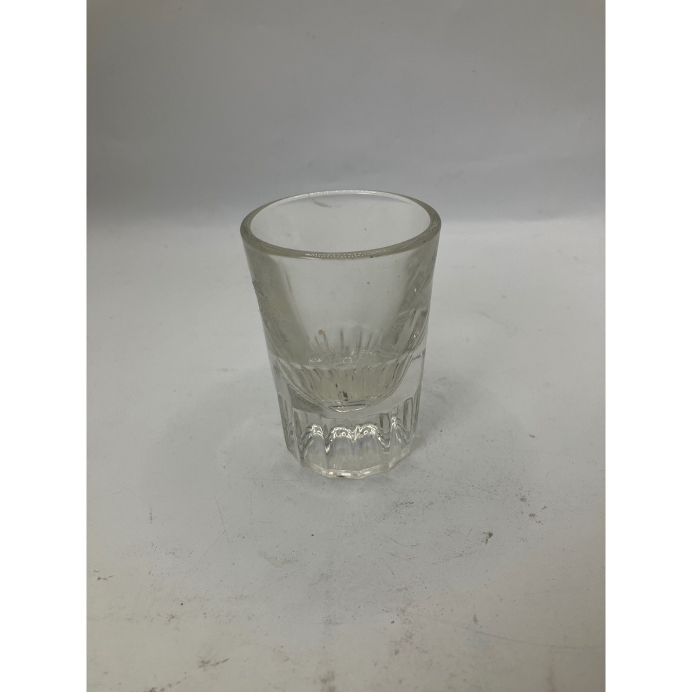 Clear Glass‎ Shot Glass Textured Bottom Heavy Base Barware Collectible